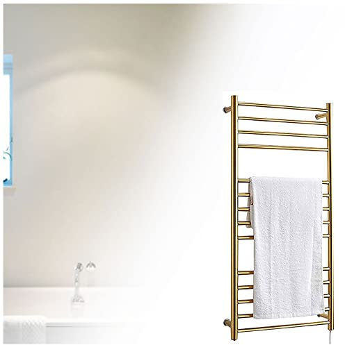 VVLXRIC Porta Salviette Elettrico Bagno, Riscaldamento Uniforme Rotondo Porta Asciugamani Radiatore, Impermeabile A 360 Gradi Facile da Installare Riscalda Asciugamani Elettrico,14Bars