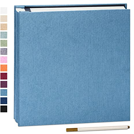 Yopih Album Foto Autoadesivo 60 Pagine Album Fotografico Fai Da Te Fotos 10X15 Memories Album Portafoto Copertina in Lino Regali Nozze Natale Valentino Regalo di Anniversario Compleanno Bambini