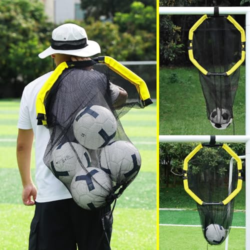 Happy Jump 3-in-1 Football Target Net and Portable Ball Bag, Easy to Attach Soccer Training Equipment with Upgraded Metal Tubes for Accuracy Practice