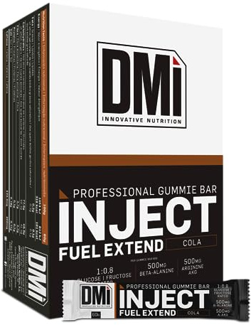 DMI Innovative Nutrition INJECT FUEL EXTEND GUMMIE - Innovadoras Barritas Energéticas con Textura de Gominola - Incrementa el Rendimiento Deportivo - Endurance (Cola)