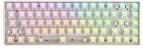 DrunkDeer Teclado mecánico G65 de disparo rápido, interruptor magnético, 68 teclas, teclado para juegos, 65 %, tamaño RGB, compacto, USB, con cable, barebone, sin tecla, gris