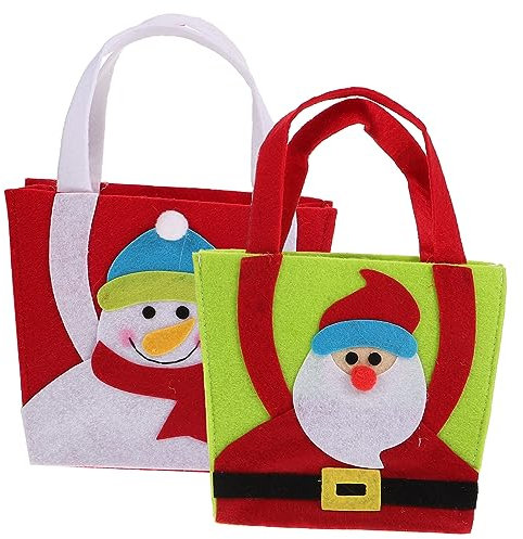 PRETYZOOM 2stücke Weihnachtsgeschenktüten Süßigkeitenbeutel Für Weihnachten Stabile Leichte Pouch Mit Niedlichem Weihnachtsdesign Für Kekse Und Lutscher Als