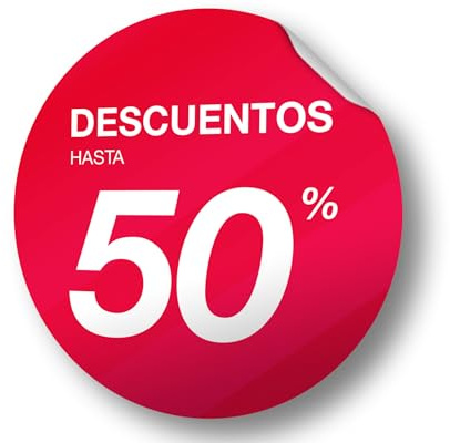 Olmedo Servicios Integrales Vinilos de Rebajas Personalizados Rojo Redondo 40x40 cm - Vinilos Escaparate Rebajas Black Friday - Ofertas, Outlet Liquidaciones
