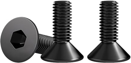 Drenky M8 X 16mm Senkkopfschrauben mit Innensechskant Schwarz Edelstahl V2A VA A2 Senkschraube DIN 7991 / ISO 10642 Vollgewindeschrauben Rostfrei Screws Metrisches Regelgewinde, 10 Stück