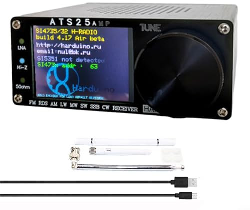 RDS Radio de banda completa, firmware 4.17 ATS25AMP RDS Radio completa con escáner de espectro receptor para DSP antena WiFi 2 en 1 lápiz táctil tipo C
