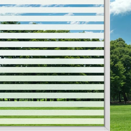 Mgood Window Film Privacy Film for Glass Windows, Frosted Stripe 30 x 120cm