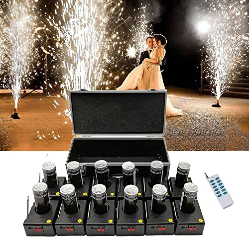 hKjPlvf Ricevitore Pirotecnico Freddo, Macchina per Fuochi D'Artificio A Fontana Fredda, Controllo Remoto Wireless, 4/6/8/12 Ricevitori, Attrezzatura Scenica, con Valigia,12pcs
