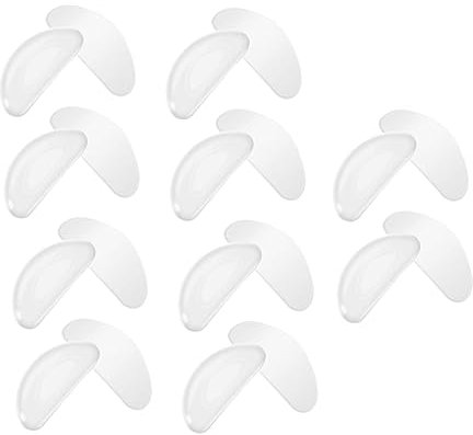FOMIYES 10paare Silikon-nasenpads Für Brillen D-förmig Selbstklebend Rutschfeste Brillenpads Transparent Weiß Anti-slip Nasenpads Für Sonnenbrillen Und Andere Brillen