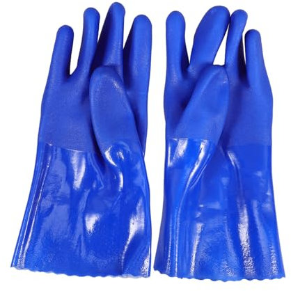 ROMISBABA Dicke Pvc Schutzhandschuhe Ölbeständige Arbeitshandschuhe Mit Tauchbeschichtung Rutschfest Und Für Outdoor Arbeiten Herren Und Damen