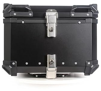 Cachpib 45L Motorbike Top Case, Aluminum Alloy Waterproof Top Box for Motorcycle Luggage Box with Security Lock, Motorcycle Helmet Luggage Storage Rear Tour Box Motorbike Trunk