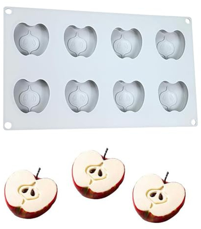 Stampo in silicone a 8 fori, in silicone 3D, per dolci, per dolci, per gelatine, budini, torte, gelatine