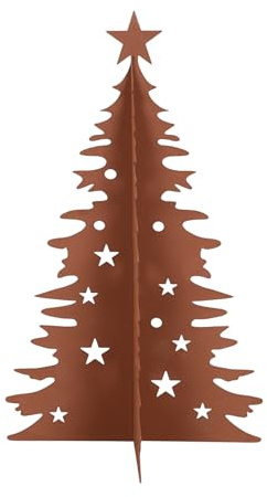 UNUS Weihnachtsbaum Aufsteller aus Metall in Rostoptik ca. 41,5 cm | Festliche Weihnachtsdeko zum Hinstellen Tannenbaum mit Sternenmotiv für drinnen und draußen