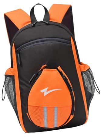Gralara Tennis Sac à Dos Racket Sac Table Tennis Sac Compartiment Chaussures Nylon Résistant Bretelles Ergonomiques Adapté pour Sportifs Déplacements Pratique, Noir