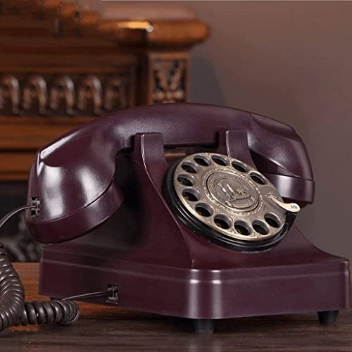 GPDNBIEU, Telefono con linea rotativa Telefoni fissi retrò vecchio stile campanello classico in metallo, telefono filo altoparlante e funzione di ricomposizione for la casa l'arredamento