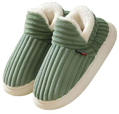 Hausschuhe Damen Herren Winter Warme Geschlossen Pantoffeln Weiches Memory-Schaum Gefüttert Slippers Leichte Rutschfeste Pantoffeln Kuschel Corduroy Hausschuhes Indoor Outdoor Baumwolleschuhe