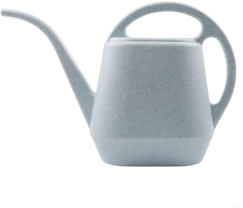 Annaffiatoio da giardino con beccuccio lungo, leggero e in plastica, grande capacità da 2 l, per piante da interno e giardini all'aperto (grigio)