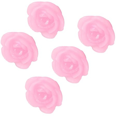 SUPVOX Velas Flotantes para Piscina Forma de Rosa, 5 Piezas de Parafina Decorativas para Crear Ambiente Romántico en Fiestas y Día de San Valentín