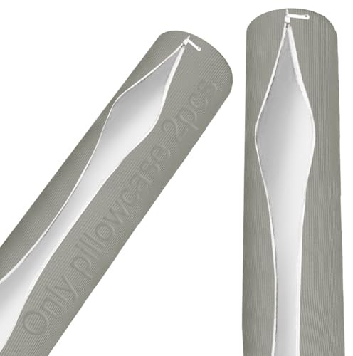 BLLMTEAR 2 Stück Nackenrollenbezug Bezug for Nackenrolle Nackenkissenbezug mit Reißverschluss for Kissenrollen aus Memory-Schaum und Nackenkissenrollen(21,2pcs:20x160cm)
