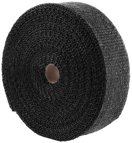KIMISS Bande Thermique d'échappement pour Voiture et Moto – Ruban Isolant 2000 ℉ 50 Mm X 15 M avec 10 Attaches en Acier Inoxydable
