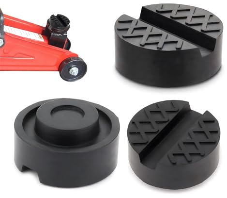 2 Stücke Wagenheber Gummiauflage, Auto Wagenheber Gummiauflage, mit Rillen und Waffeloberfläche Kann, für Hebebühnen Rangierwagenheber Unterstellbock Gummiklotz (Schwarz)