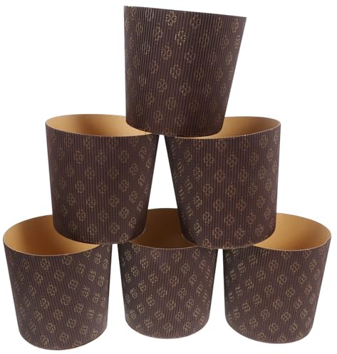 SECFOU Molde para Panettone de Papel Ondulado 4 Pulgadas, 25 Unidades, Capacillos para Cupcakes Resistentes a Grasa y Agua, Molde Italiano para Hornear Pan, Muffins y Tartas, Adecuado