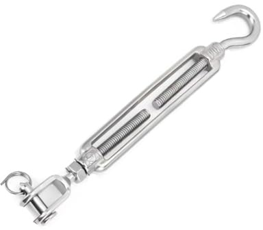 Tendicavo, Tenditore for filo tenditore Occhio e occhiello in acciaio inossidabile 304 argento M5-M24