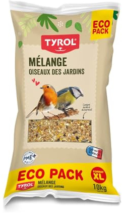 Tyrol - Mélange de Graines Oiseaux Extérieur du Ciel et Sauvages 10kg - Nourriture pour Rouge-Gorge, Pinson, Mésange - Sac de Graines