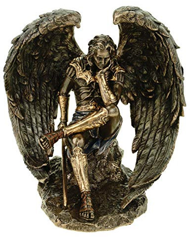 Ange Mort Lucifer avec épée Sculpture en Bronze Satan Diable