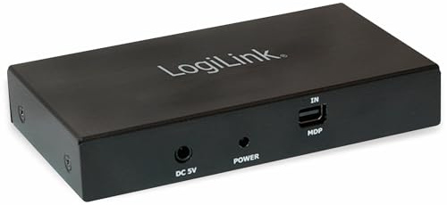 LogiLink Der 4K Mini DisplayPort auf HDMI Splitter ermöglicht es eine DisplayPort-Ausgangsquelle auf bis zu Zwei Endgeräten gleichzeitig anzuzeigen