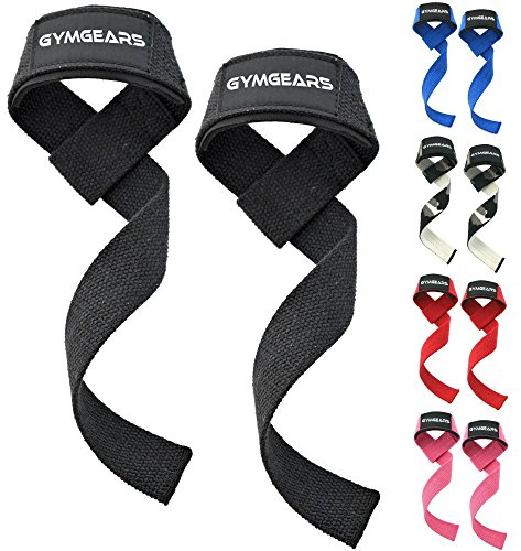 GYMGEARS Straps Palestra (Imbottito) 60 cm Fasce per Sollevamento Pesi, Allenamento di Forza, Bodybuilding & Fitness - per Donne e Uomini