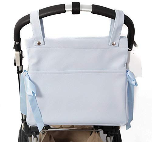 Danielstore Bolso Talega para Carro de Bebé – Organizador Universal Impermeable, Ligero y Resistente, Bolsa Maternal para Paseo y Viaje Compatible con Silla de Paseo Celeste