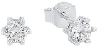 Amor Ohrstecker 925 Sterling Silber Unisex Damen Herren Ohrschmuck, mit Zirkonia synth., 0,7 cm, Silber, Kommt in Schmuck Geschenk Box, 2026211