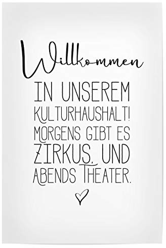 artboxONE Poster 60x40 cm Typografie Kulturhaushalt - Bild Typografie eingangsbereich Familie