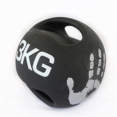 ZXQZ Binaurale Medizinbälle, Wandkugel, Home Gym Core Training Gummi Solid Ball, Schwerkraftkugel mit Doppelgriff, 3 Kg / 4 Kg / 5 Kg / 6 Kg / 7 Kg / 8 Kg / 9 Kg / 10 Kg (Size : 3kg/6.6lb)