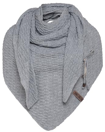 Knit Factory - Jaida Trekantssjal - Light Grey - 190x85 cm