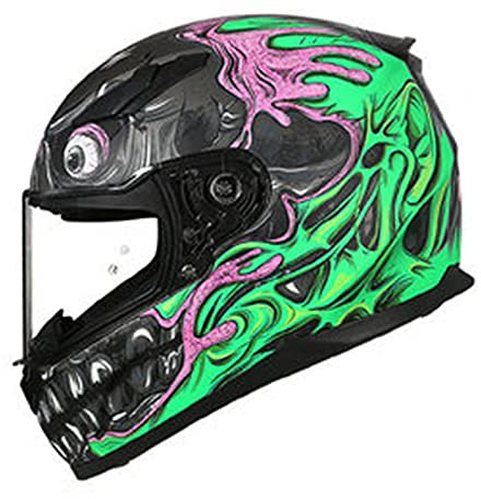 Modular-Helm Rollerhelm Erwachsener Herren & Damen Jet Helm Integralhelme Sturzhelm Flip-Up Motorradhelm Klapphelm Full-Face Motorcycle Helmet DOT/ECE-Zertifizierung Mopedhelm,Grün,L