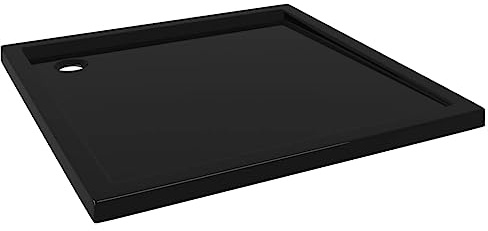 vidaXL Piatto Doccia Quadrato in ABS Nero 80x80 cm