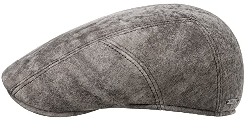 Stetson Lambskin Ivy Flatcap Elegante Schiebermütze aus Leder Melierte Ledercap mit Baumwollfutter Made in Germany Herren Herbst/Winter