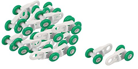 Ruilogod Dormitorio en el hogar Rodillos de riel de Cortina de plástico 0,5 Pulgadas Dia Rueda 20PCS