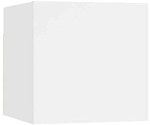 Tidyard Wandschrank Hängeschrank Aufbewahrung Oberschrank Aktenschrank Spanplatte Weiß Weiß 30,5x30x30 cm