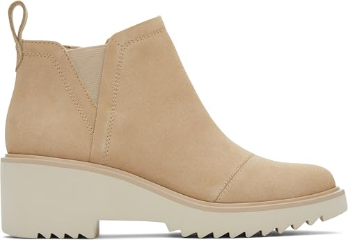 TOMS Women’s Maude EVA Wedge Ankle Chelsea Boot, Oatmeal Suede 9B
