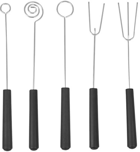 Luxshiny Set Di 5 Forchette Per Cioccolato in Acciaio Inox Spiedini Per Barbecue Strumento Per Immergere Noci Frutta Caramelle E Dolcetti