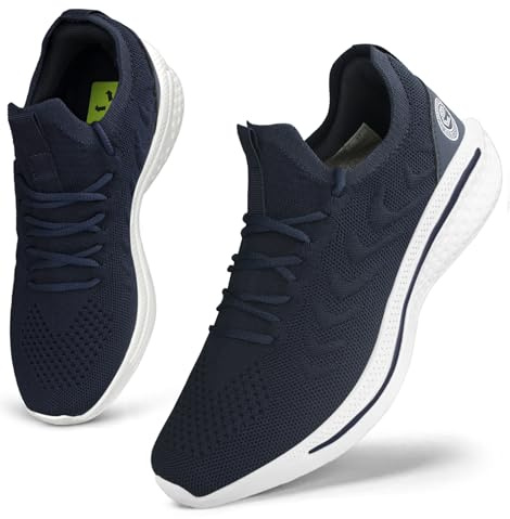 Giniros Zapatillas Mujer Zapatillas Running Deportivas Mujer Zapatos Bambas Casual Tenis de Mujer Jogging Caminar Gimnasio Fitness Moda Slip-ins Sneaker Transpirable Cómodo Deporte Azul Oscuro 37EU