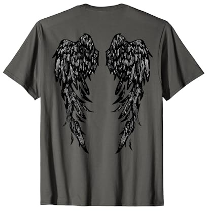 Dark Angel Wings T Shirt (Graphic Design Printed on Back) T-Shirt