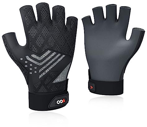 Vgo... Guanti da Lavoro Antivibrazione senza Dita, Guanti Meccanici no Cuciti Multifunzione da Caminiosta Montaggio Magazziniere, 1 paio