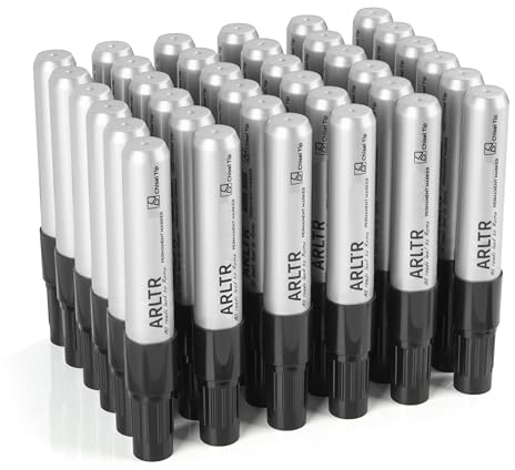 ARLTR Permanent Markers King Size (Black), Bulk of 36 Large Chisel Tip, Works on Plastic, Wood, Stone, Metal, Glass and Poster Boards for Doodling, Coloring