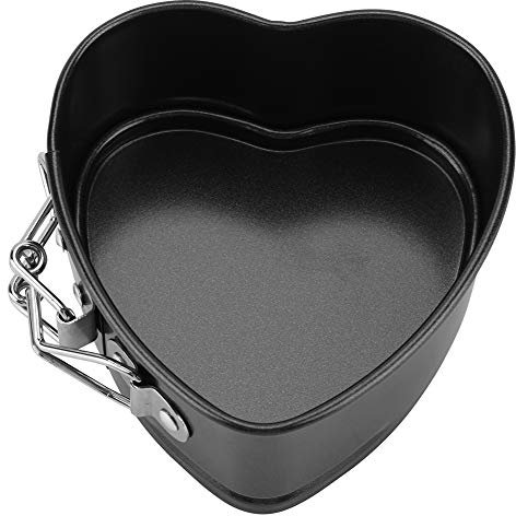 BORDSTRACT Heart Shaped Cake Tin, Non-Stick Carbon Steel Cake Mold with Removable Bottoms for Easy Release and Fridge Freezer Safe