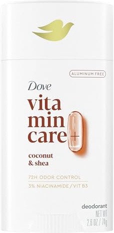 Dove VitaminCare+ Aluminum Free Deodorant Stick for 72H Odor Protection Coconut & Shea Breathable Deodorant for Women 2.6 oz