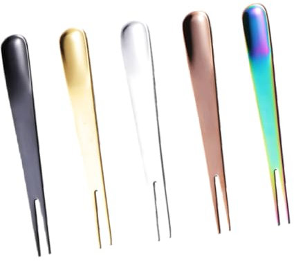 IMIKEYA 5pcs Stainless Steel Fruit Forks and Tasting Forks 2-Prong Dessert Appetizer Cutlery Set for Home Kitchen Party