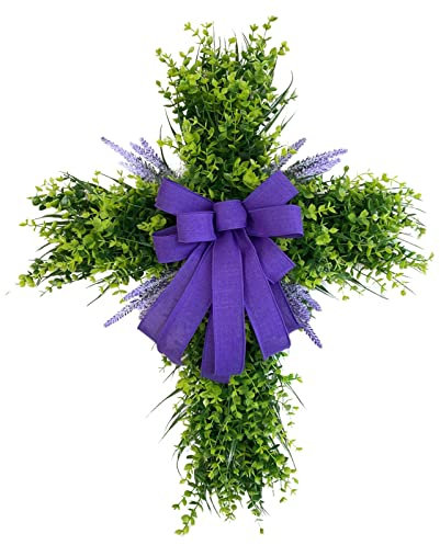 Osterkranz mit Dekorativen Eiern Party Dekoration Osterkranz Tür hängend dekorativer Kranz Lavendel Haustür Kirchenkranz Tür Hängekorb Kranz Frühlingsdeko Willkommens Kranz Deko zum (Green, One Size)